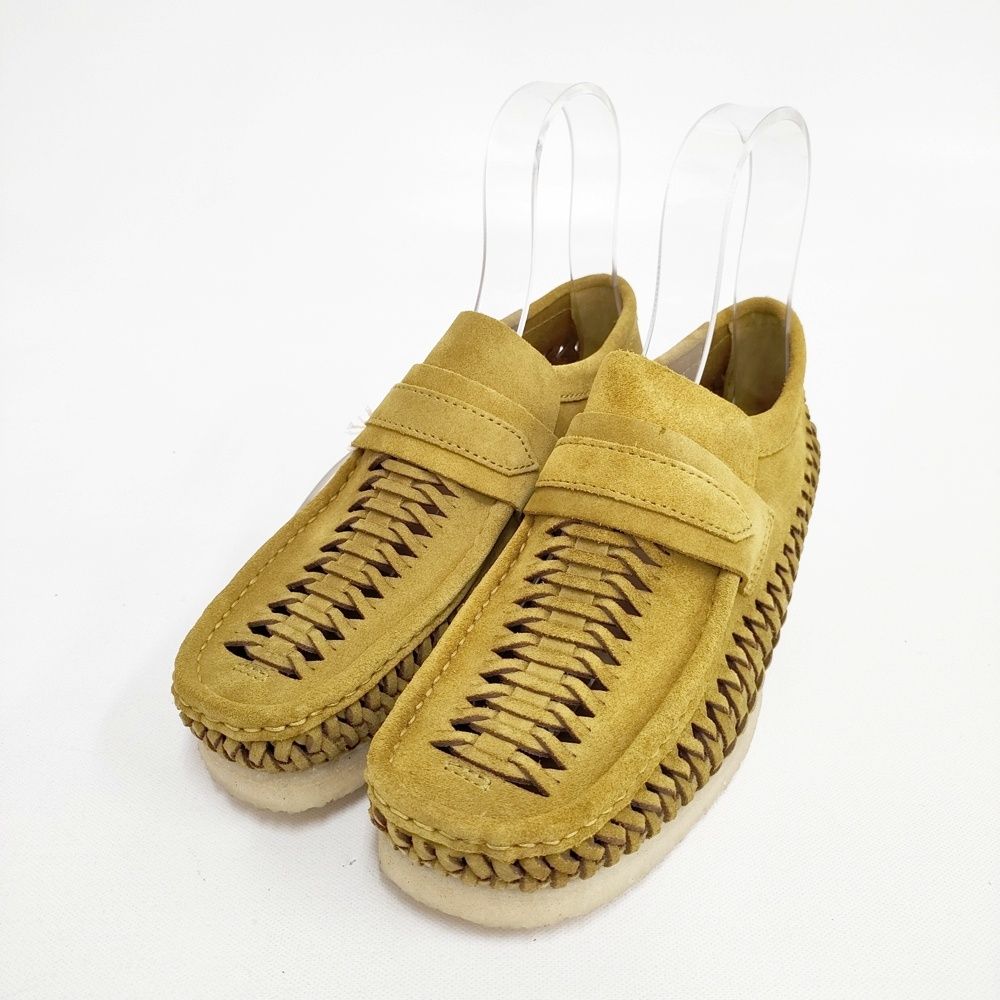 Clarks 24SS WBLoafer Weave Olive Suede ワラビーローファー ウィーブ スウェード 定価28600円 UK6.5 ローファー ベージュ系 レディース クラークス【中古】6-0425G◎