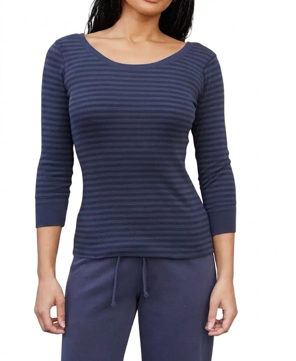 Brandy Melville ブランディー メルビル ネイビー ストライプ ボートネック Tシャツ camila top