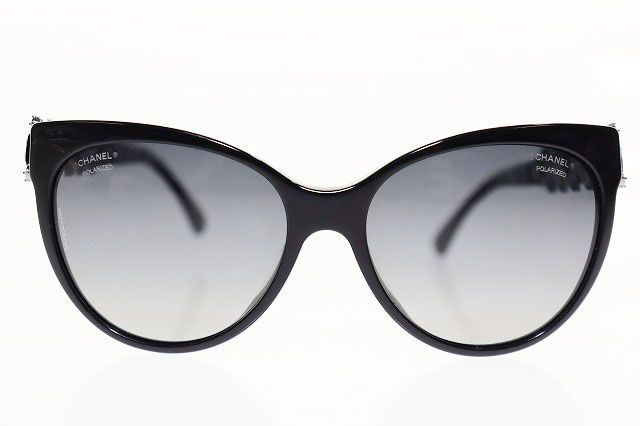 シャネル CHANEL サングラス 5336-B-A アイウェア イタリア製 ビジュー ロゴ マーク ブラック 【ブランド古着ベクトル】【中古】☆AA★▲■260509