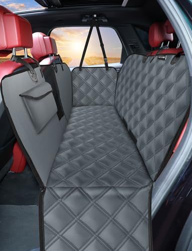KYG ペット用 ドライブシート 汎用版 全車種 後部座席 可視メッシュ窓 飛び出し防止リード付き 汚れ防止 防水 耐摩 滑り止め 簡単取り付け 折り畳み式 ブルーグレー(沖縄・離島の方発送不可）) 2b729d6c
