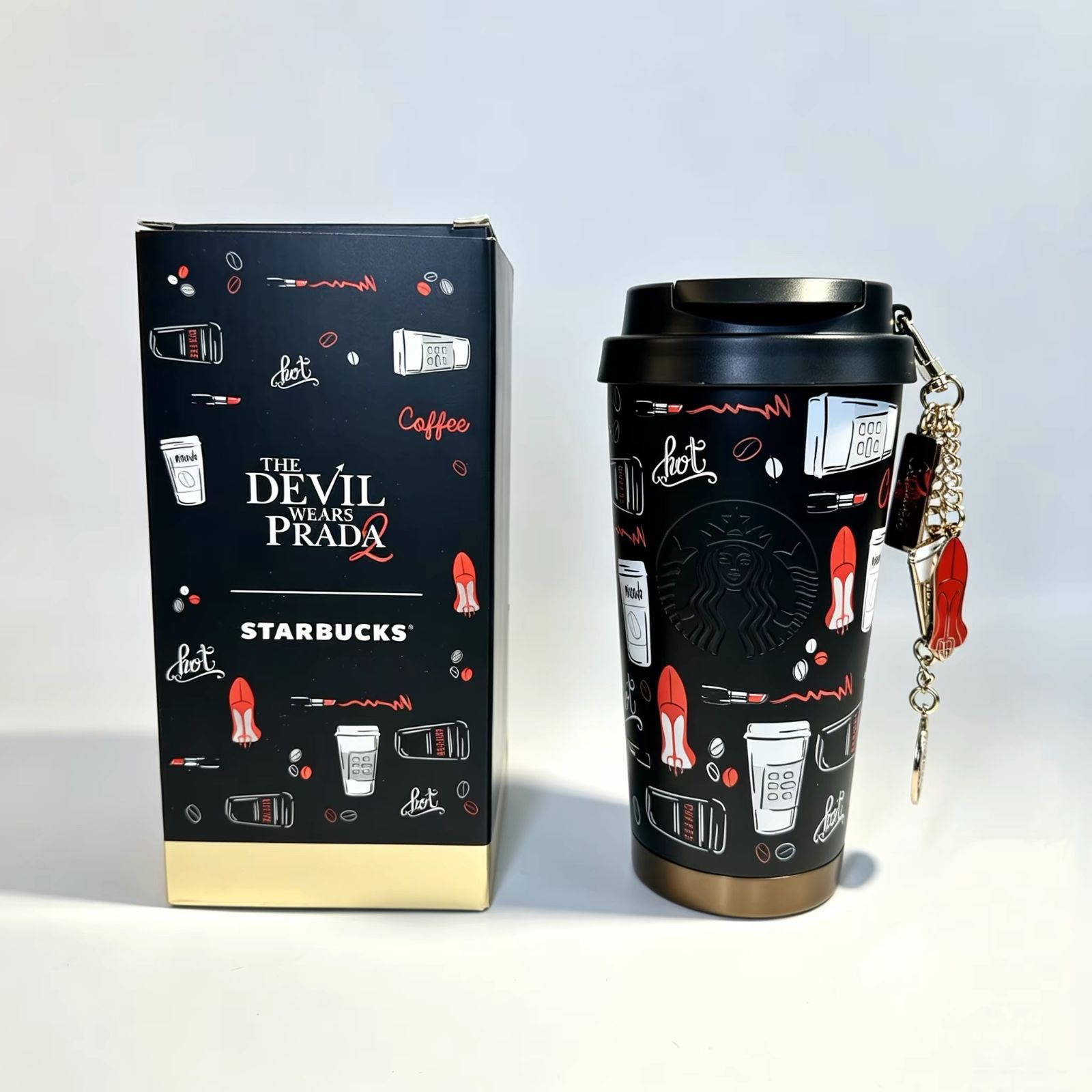 沖縄県離島不可★短納期★数量限定★在庫確保★【送料無料】Starbucks プラダを着た悪魔2 コラボ タンブラー 500ml ブラック The Devil Wears Prada 2　Starbucks