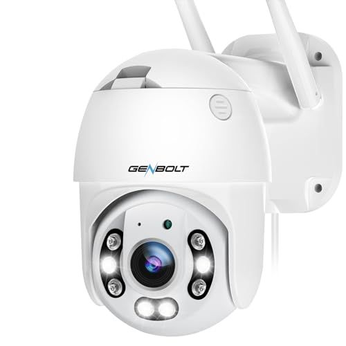 GENBOLT 防犯カメラ ワイヤレス 屋外 2.5K 自動追跡 監視カメラ Wi-Fi PTZ カラー暗視 400万画素 ネットワークカメラ AI人体検知 声光威嚇 双方向音声 スマホで見る 日本語対応 無線 IP66防水 音声付きマイクロ 476a340f