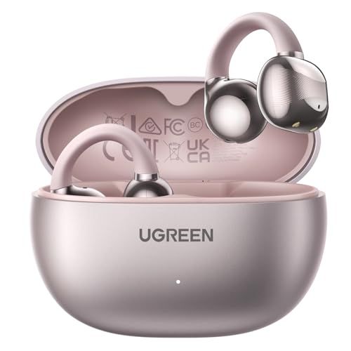 UGREEN イヤーカフ イヤホン Bluetooth 5.4 Hi-Fi音質 ENC搭載 AI通話ノイズキャンセリング 【オープンイヤー型/耳挟み式/完全ワイヤレス/IPX5防水/30時間再生】(シャンパンゴールド)ｍａ