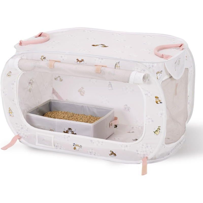 猫用 【猫壱】 ポータブルケージとトイレのセット mofusand モフサンド 耐荷重11kg 災害 移動 ベッド キャリー コンパクト 旅行 ねこいち　水洗い可