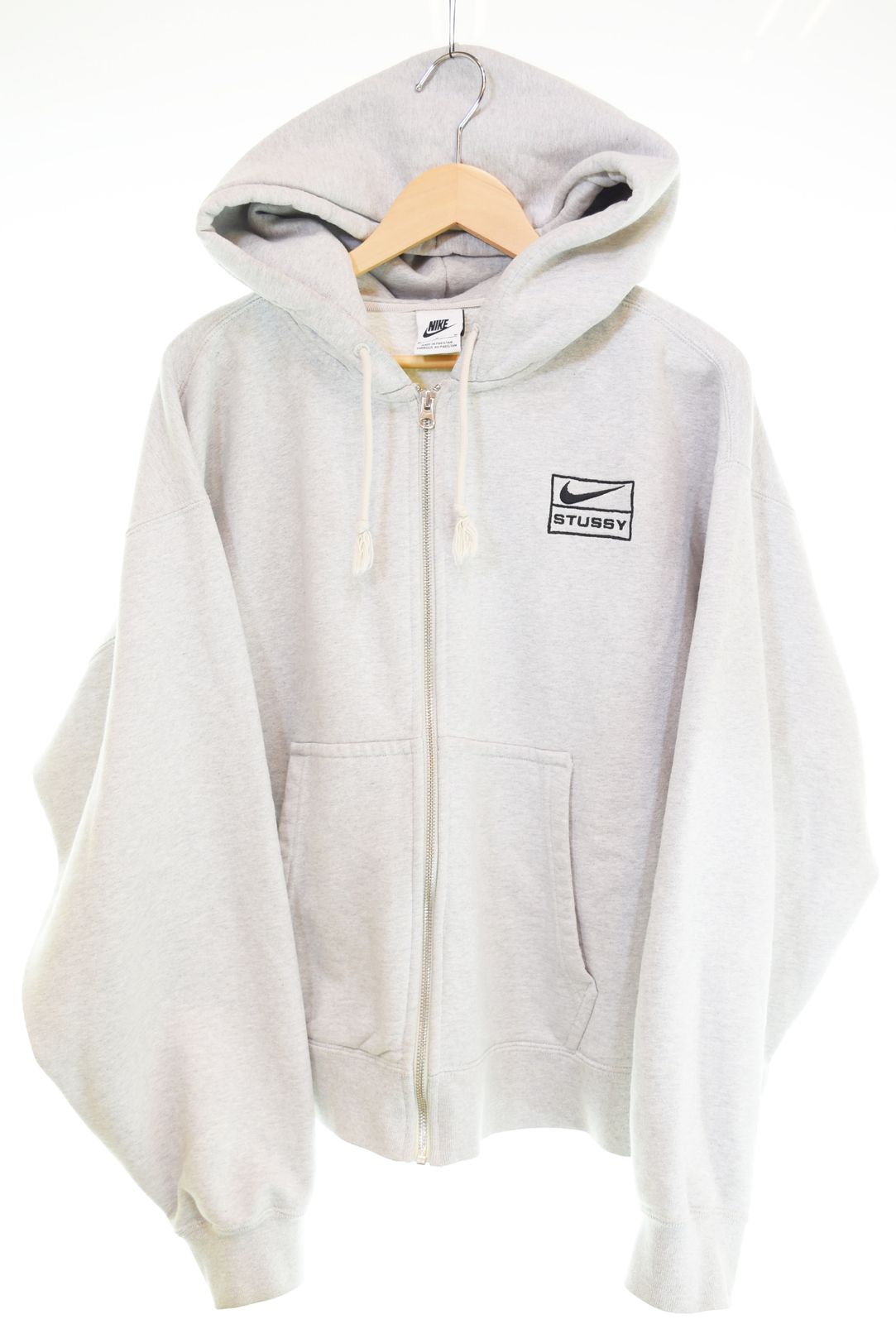 ナイキ NIKE Stussy Fleece Zip Hoodie ステューシー フリース ジップ フーディー FJ9181-050 パーカ グレー Mサイズ 103MT-4512
