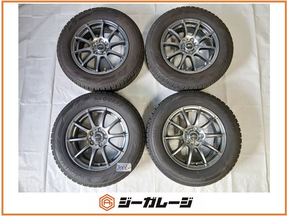 中古 シュナイダー 15インチ アルミホイール＆スタッドレスタイヤ 1台分4本セット (ホイールサイズ) 6J-15+45 5/100 (スタッドレス) ヨコハマ IG60 195/65R15 91Q トヨタ プリウス