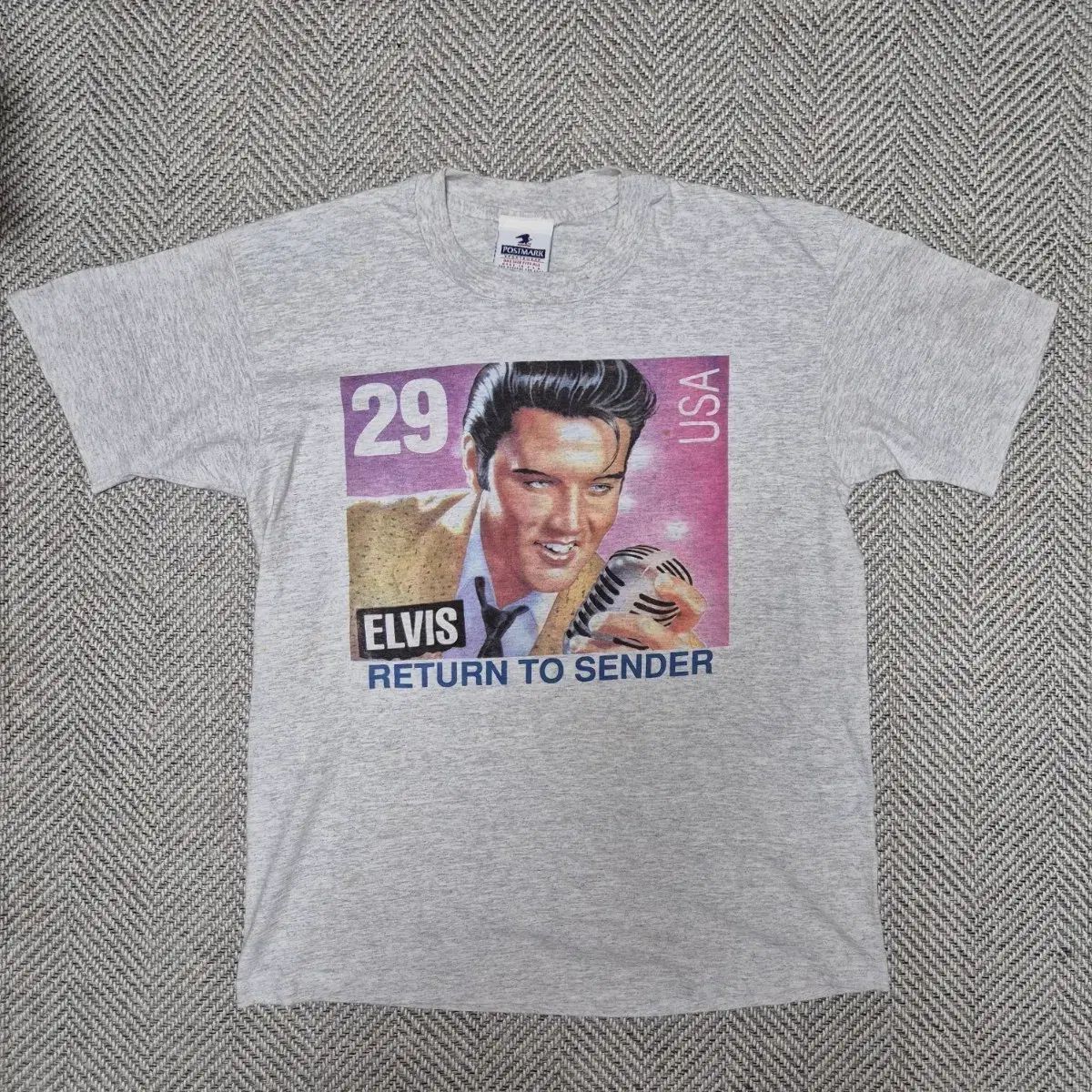 90s エルビス・プレ<bos>スリー RETURN TO SENDER シングルステッチ Tシャツ