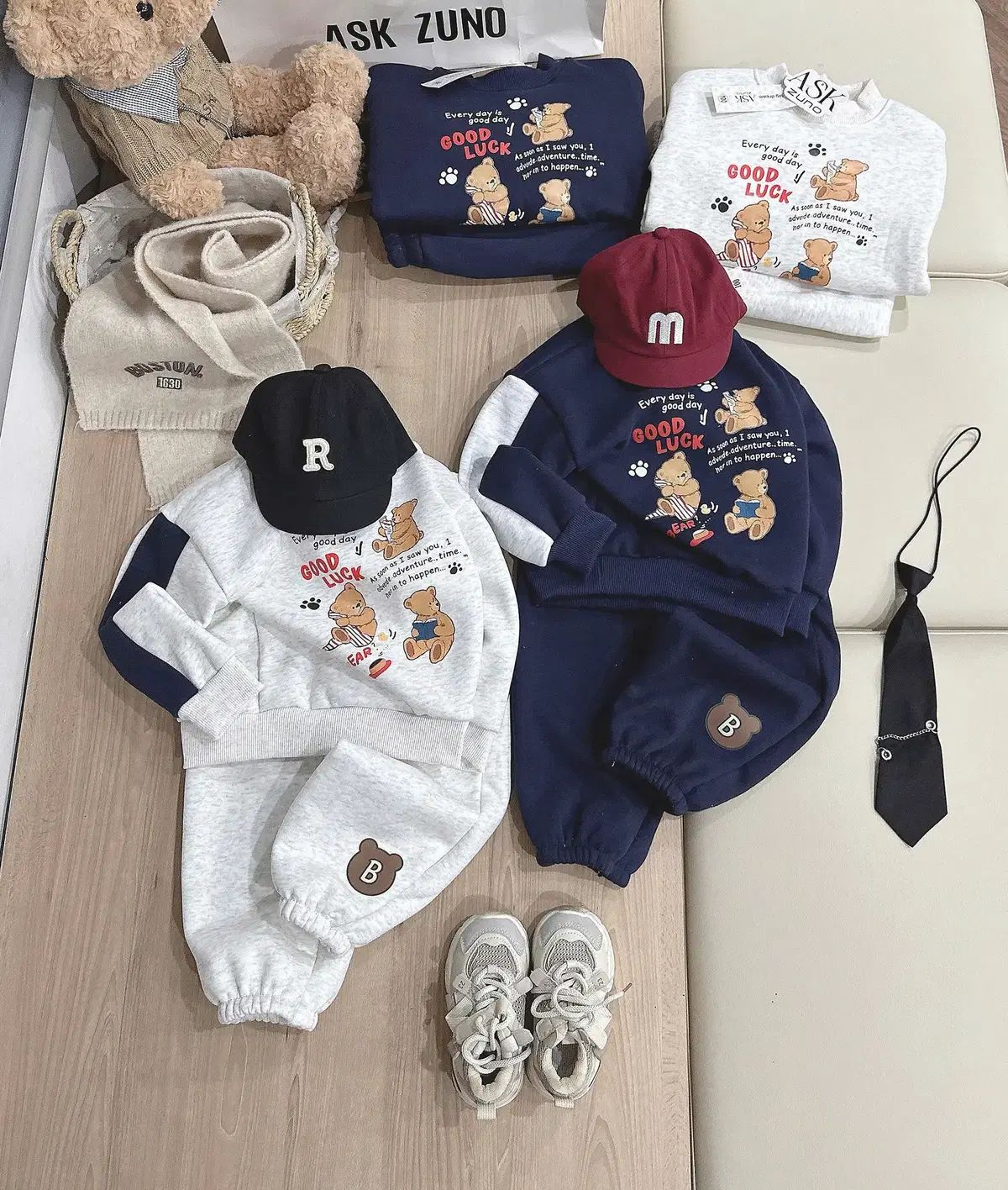 キッズ グッドラック クマ フリース セット 1+1 海外 新品