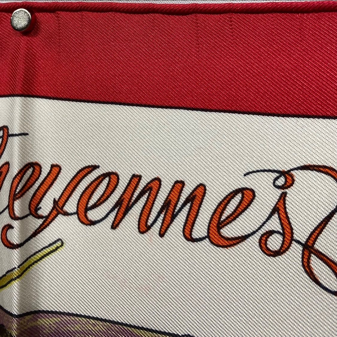 エルメス カレ90 Les Cheyennes シルクスカーフ シャイアン族 レッド