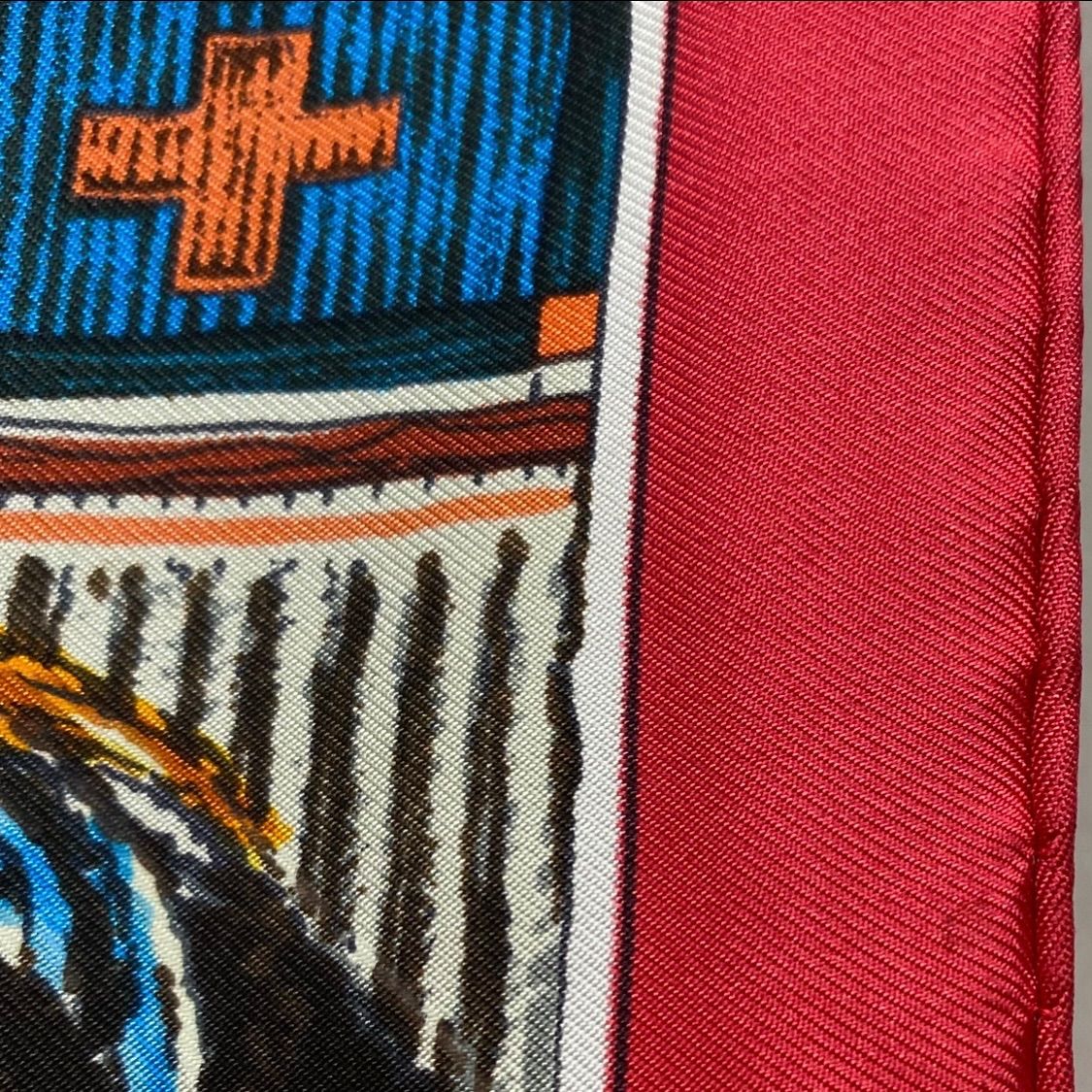 エルメス カレ90 Les Cheyennes シルクスカーフ シャイアン族 レッド
