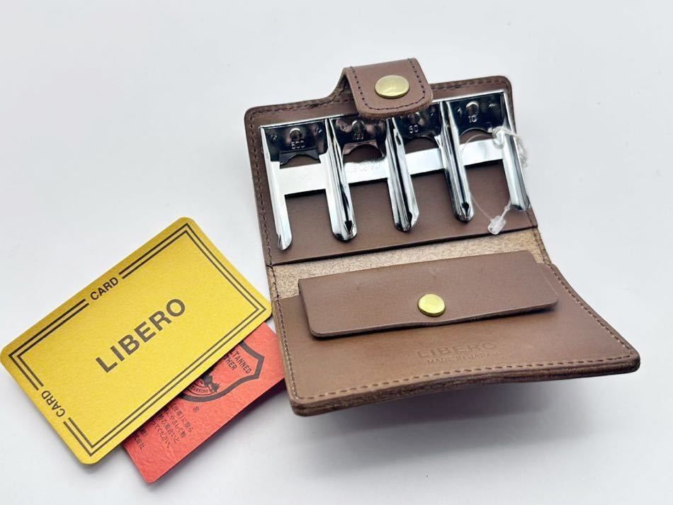 未使用 LIBERO リベロ 日本製 高級 コインケース 栃木レザー コインキャッチャー付き 本革 ダーク ブラウン ②