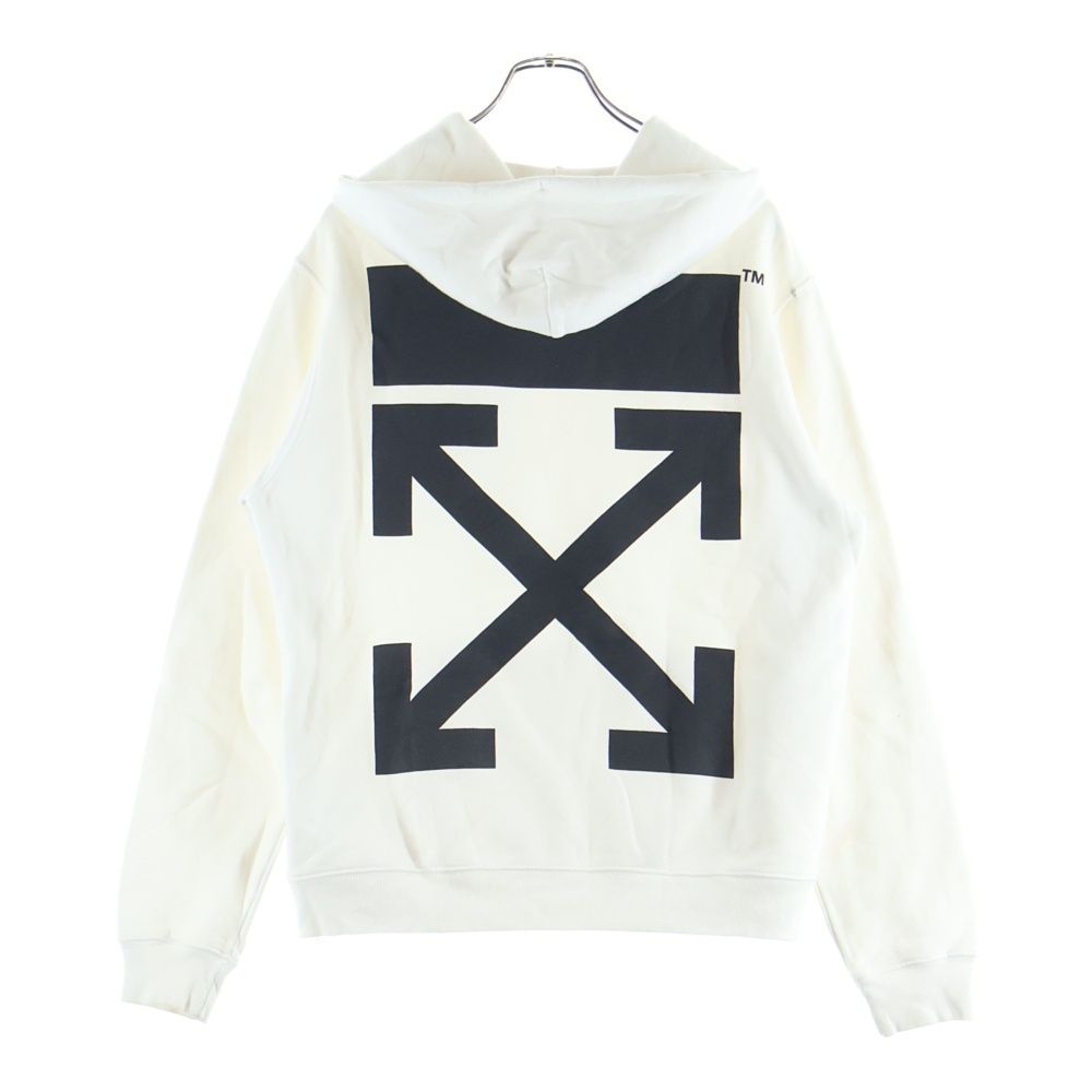 OFF-WHITE (オフホワイト) 18SS 両面プリント プルオーバースウェットパーカー フーディー ホワイト OMBB032S18003215