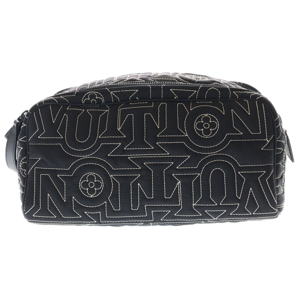 LOUIS VUITTON (ルイヴィトン) LVスノー ドップ キット 刺繍 ナイロン ポーチ セカンドバッグ ハンドバッグ ブラック M21435