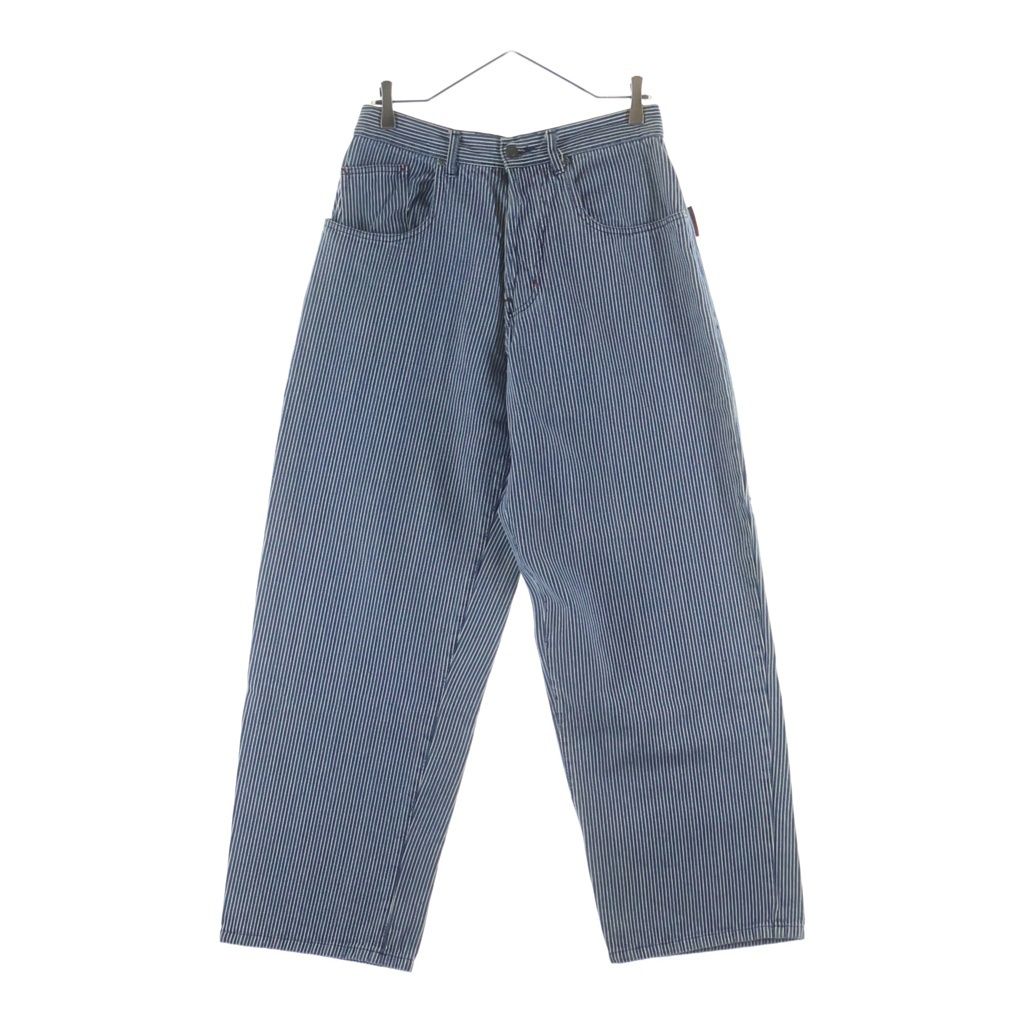 STUSSY (ステューシー) 80-90S OLD オーストラリア製 ストライプ ペインター ワイドパンツ ブルー