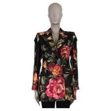 極美品 DOLCE & GABBANA ドルチェ＆ガッバーナ ローズプリント 