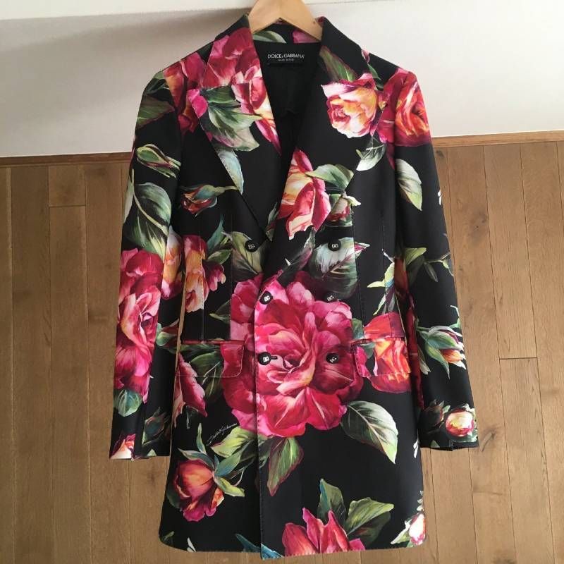極美品 DOLCE & GABBANA ドルチェ＆ガッバーナ ローズプリント 