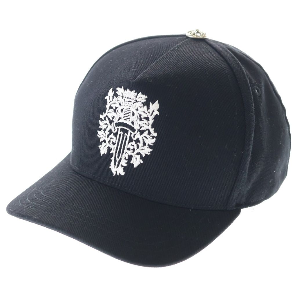CHROME HEARTS (クロムハーツ) TRUCKER CAP デニムトラッカー ヴァインダガー刺繍 クロスボール付き キャップ ブラック