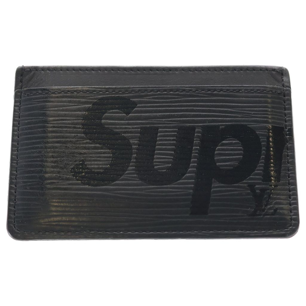 SUPREME (シュプリーム) 17AW×Louis Vuitton Porte Carte Simple ルイヴィトン ポルト シンプル レザーカードケース M67753 ブラック