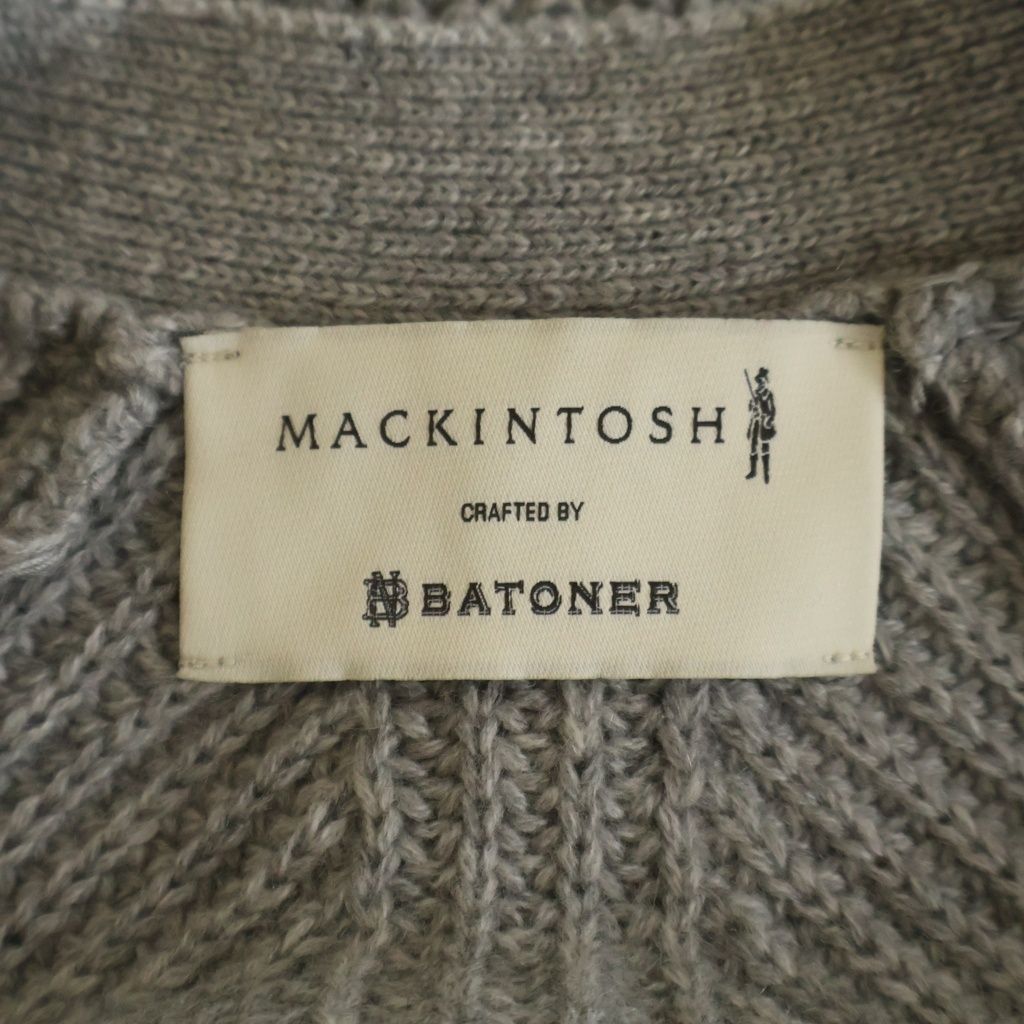 MACKINTOSH (マッキントッシュ) ×BATONER バトナー カシミヤニット 長袖カーディガン グレー MACKINTOSH (マッキントッシュ) ×BATONER バトナー カシミヤニット 長袖カーディガン グレー