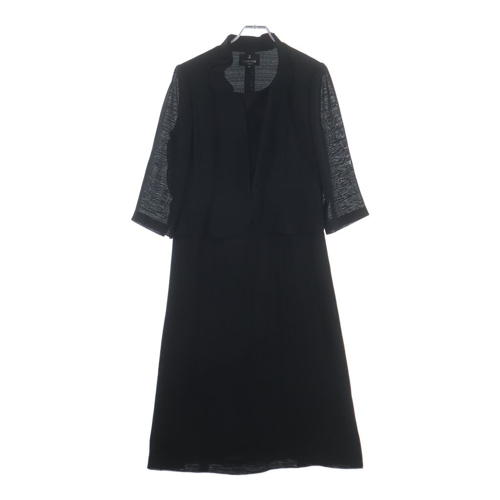 LANVIN (ランバン) フォーマル レイヤードデザイン 長袖 ドレス ワンピース ブラック 0771514 レディース