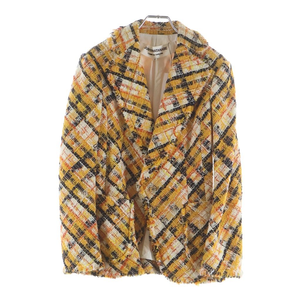 JUNYA WATANABE COMME des GARCONS (ジュンヤワタナベ コムデギャルソン) 01SS ワンボタン ツイード テーラードジャケット イエロー レディース JC-J001