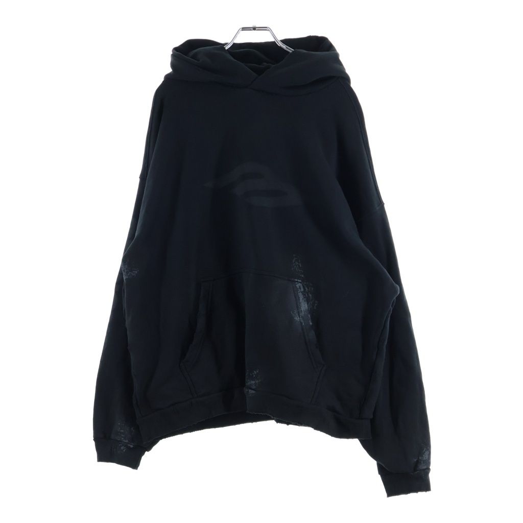 BALENCIAGA (バレンシアガ) 3B Stencil Medium Fit Pullover Hoodie 767877 TQVT7 ステンシル プルオーバーパーカー フーディー ブラック
