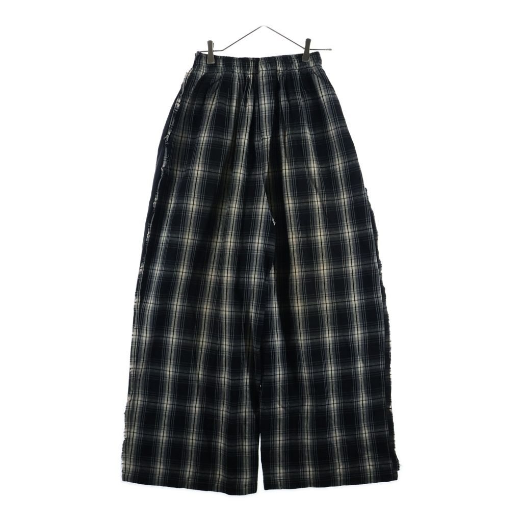 BALENCIAGA (バレンシアガ) HYBRID LARGE FIT PANTS ハイブリッド チェック ラージフィットパンツ スウェットパンツ グレー 831379 TRM19