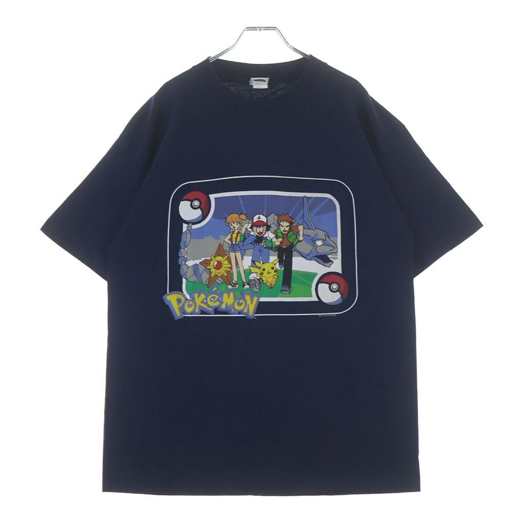 VINTAGE (ヴィンテージ) 00S POKEMON MEMBERS PRINT 1999 ポケモン アニメ イラスト フロントプリント 半袖Tシャツ カットソー ネイビー