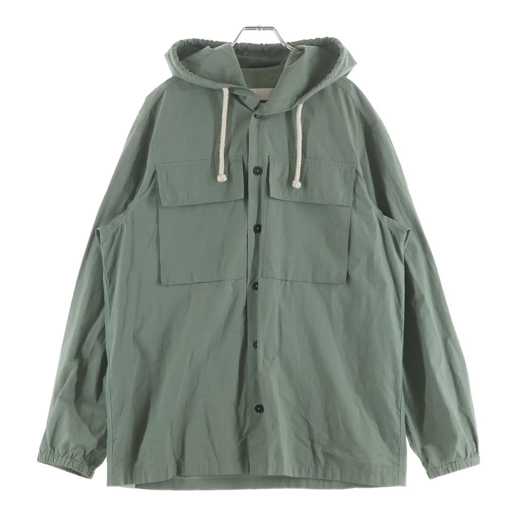 JIL SANDER + (ジルサンダープラス) 23SS ボタンアップ フーデットコットンジャケット カーキ J47DL0107
