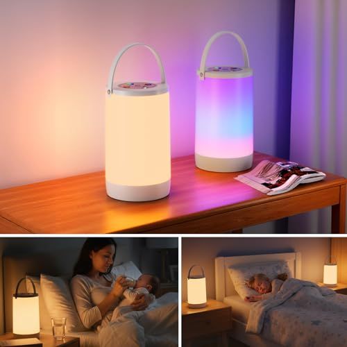 Hensam led 間接照明 寝室 「2個・調光調色・ 充電式2200mAh・電球色・RGB・音楽同期 」ベッドサイドランプ 授乳ライト ナイトライト タッチ制御 目に優しい 授乳灯 枕元照明 常夜灯 省エネ RGB 13光色 おしゃれ ラ af60a6ac