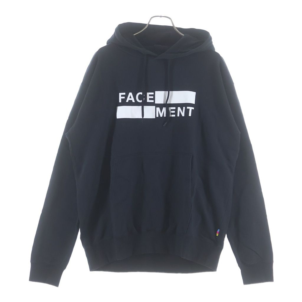 THE CONVENI (ザコンビニ) ×FACETASM FACE/MENT HOODIE ファセッタズム ロゴプリント スウェット プルオーバーパーカー ブラック PPM-39050-C