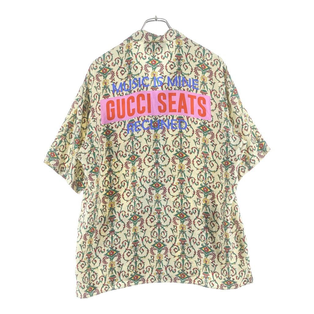 GUCCI (グッチ) GUCCI SEATS SS SHIRTS 676347 総柄開襟半袖シャツ マルチカラー