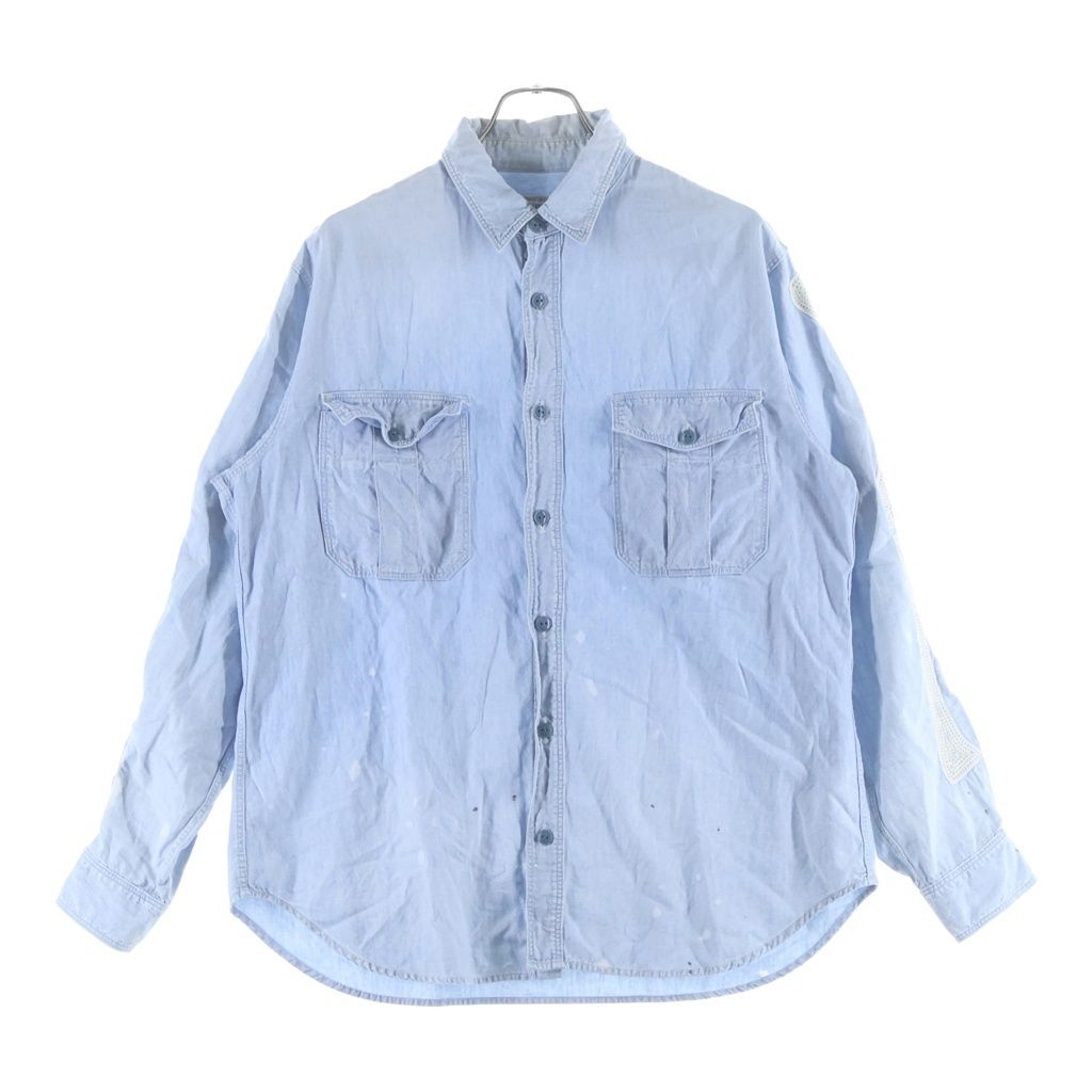 KAPITAL (キャピタル) Chambray Work Shirt Bone Embroidery Saxophone BONE刺繍 シャンブレー ワークシャツ ライトブルー 17,139円