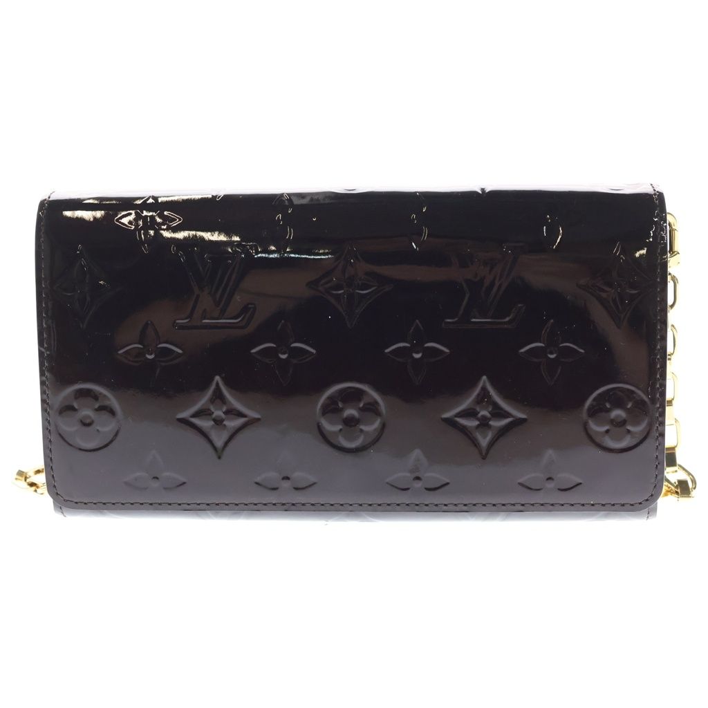 LOUIS VUITTON (ルイヴィトン) ヴェルニ ポルトフォイユ サラ チェーンウォレット ロングウォレット 長財布 ミニバッグ ボルドー ワインレッド パテント M90088 ゴールド金具
