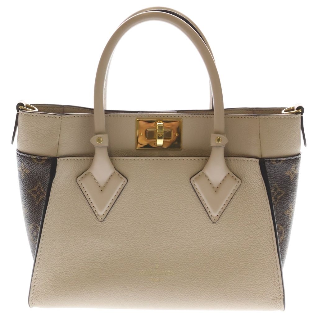 LOUIS VUITTON (ルイヴィトン) オンマイサイド PM モノグラム PVC レザー 2WAY ハンド ショルダーバッグ ゴールド金具 ベージュ/ブラウン M57729