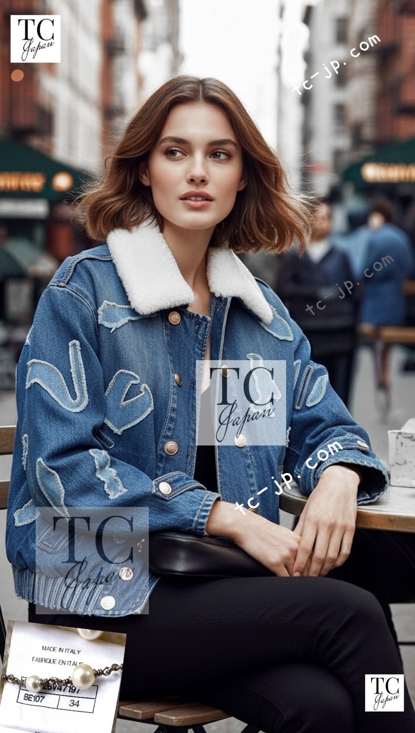 シャネル ジャケット コート CHANEL ブルー デニム ボア襟 アウター ココマーク ボンバージャケット カールラガーフェルド 超美品 34 36 38 シャネル ジャケット コート CHANEL ブルー デニム ボア襟 アウター ココマーク ボンバージャケット カールラガーフェルド 超美品 34 36 38
