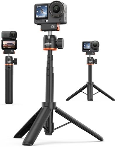 DJI Osmo Action 6/Osmo Nano用 自撮り棒 三脚 一脚兼用 - 54cm ミニ延長ポール/セルカ棒/卓上三脚 360°ボールヘッド付き 4段伸縮 長さ調整可能 持ち運び便利 軽量 折りたたみ 旅行用 vlog アクセサリーt