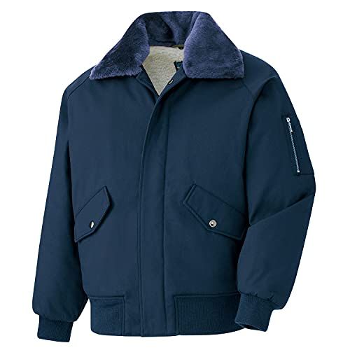 [ミドリ安全] 防寒服 作業着 長袖 パイロットジャンパー ナイロン ボア付 PJ07 上 ネイビー LLt