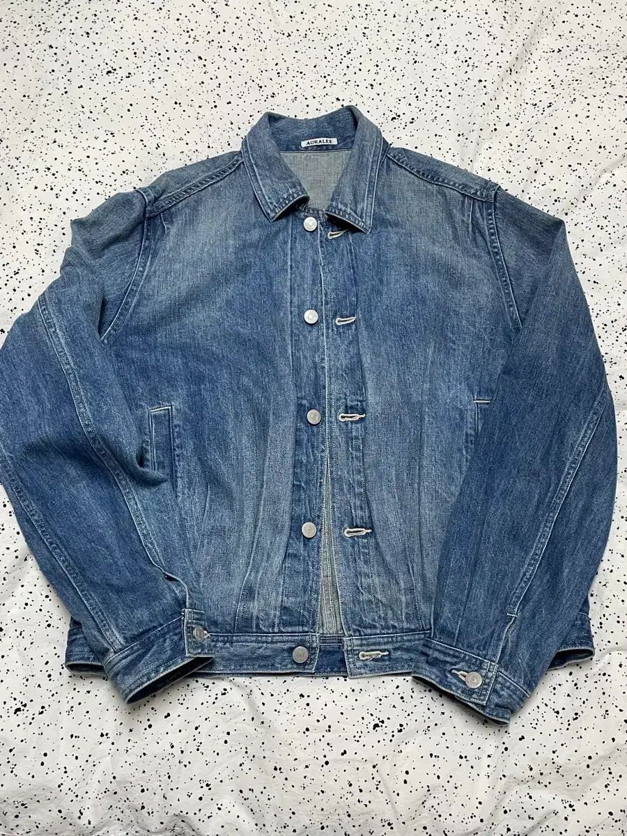 4 23fw オーラリー デニム ジャケット フェイディド ブルー
