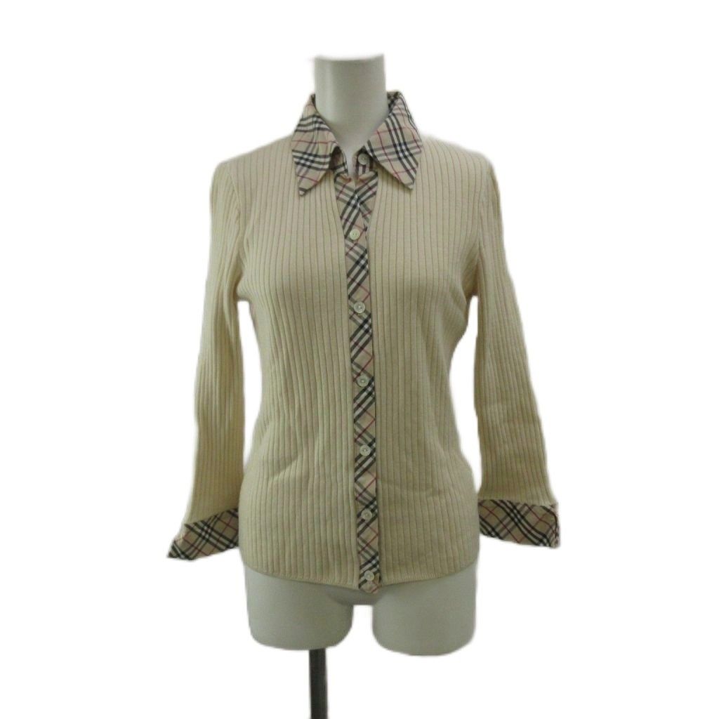 バーバリー ロンドン ニット シャツ セーター 2 ベージュ 長袖 ノバチェック バーバリー ロンドン BURBERRY LONDON ニット シャツ セーター 2