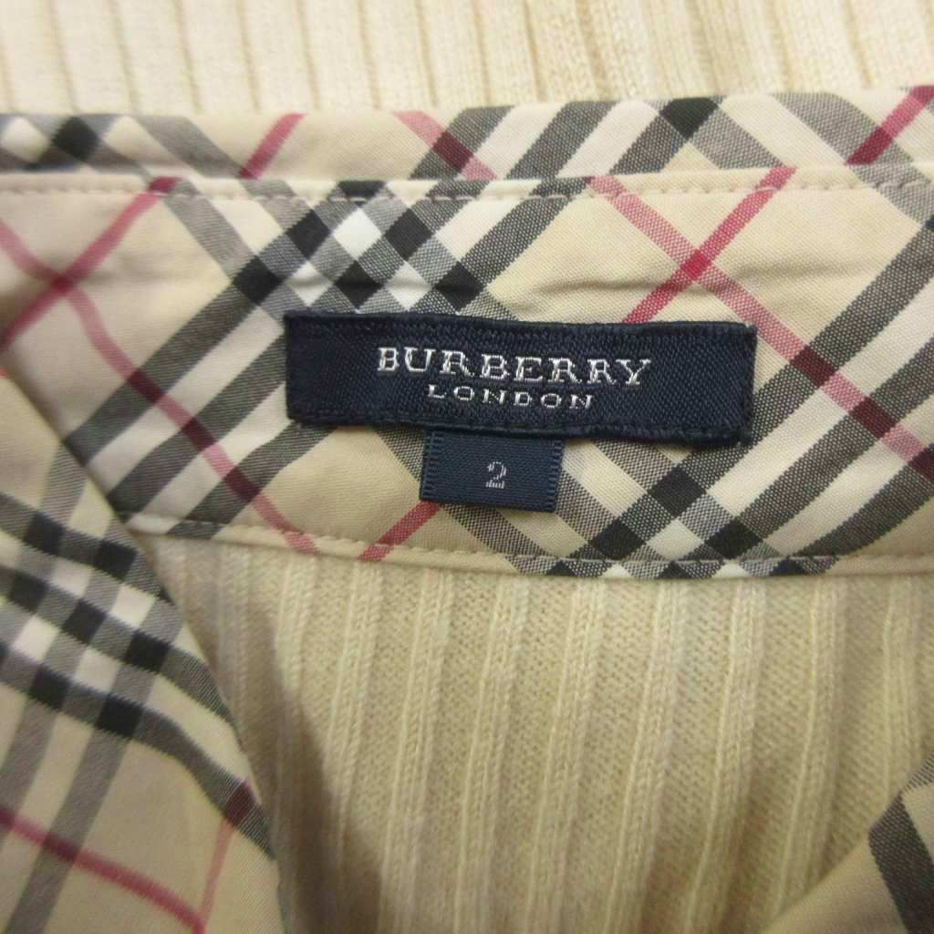 バーバリー ロンドン ニット シャツ セーター 2 ベージュ 長袖 ノバチェック バーバリー ロンドン BURBERRY LONDON ニット シャツ セーター 2