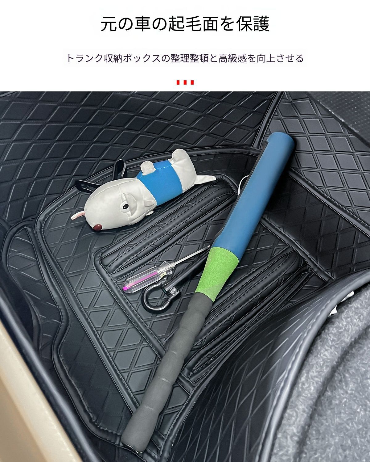 【送料無料】トヨタ プレビア 大霸王 Toyota PREVIA 2008-2016 対応 ラゲッジ収納マット トランク収納ボックスマット 高縁リアラゲッジパッド 防汚 防傷 耐摩耗ファイバーレザー仕様 ブラック 車内収納 内装アクセサリー