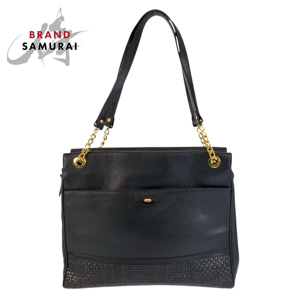 美品 BALLY バリー ブラック 黒 ゴールド金具 レザー トートバッグ チェーンショルダーバッグ レディース 602294【中古】