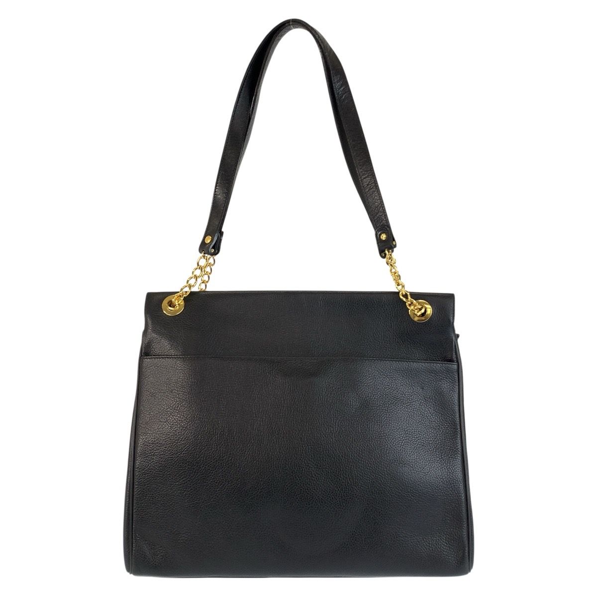 美品 BALLY バリー ブラック 黒 ゴールド金具 レザー トートバッグ チェーンショルダーバッグ レディース 602294【中古】