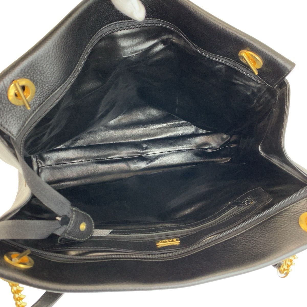 美品 BALLY バリー ブラック 黒 ゴールド金具 レザー トートバッグ チェーンショルダーバッグ レディース 602294【中古】