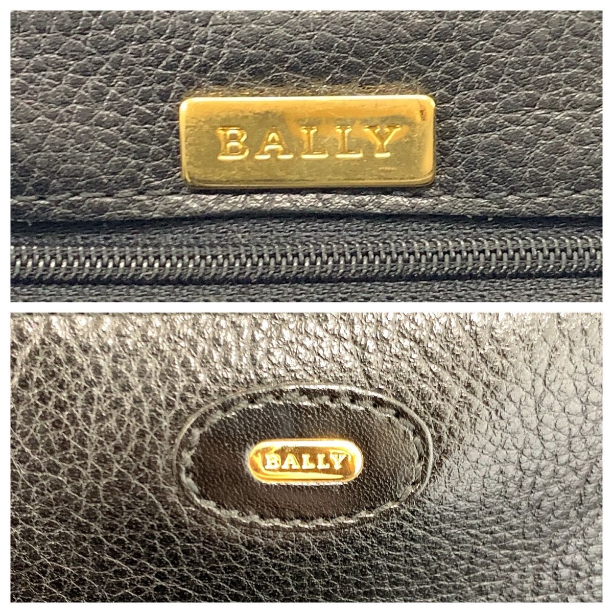 美品 BALLY バリー ブラック 黒 ゴールド金具 レザー トートバッグ チェーンショルダーバッグ レディース 602294【中古】