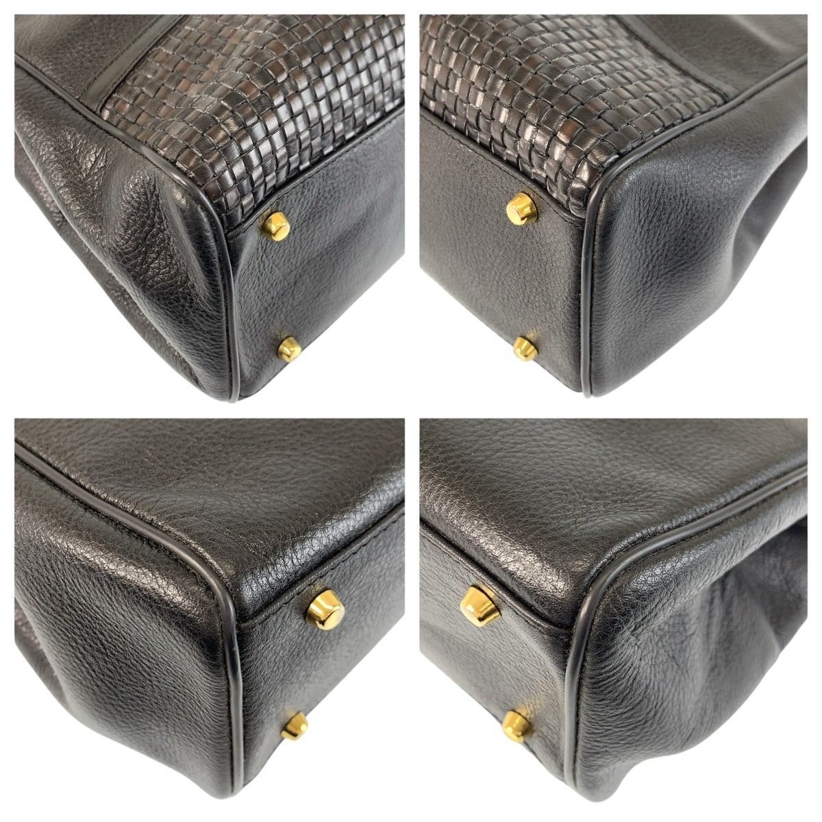 美品 BALLY バリー ブラック 黒 ゴールド金具 レザー トートバッグ チェーンショルダーバッグ レディース 602294【中古】