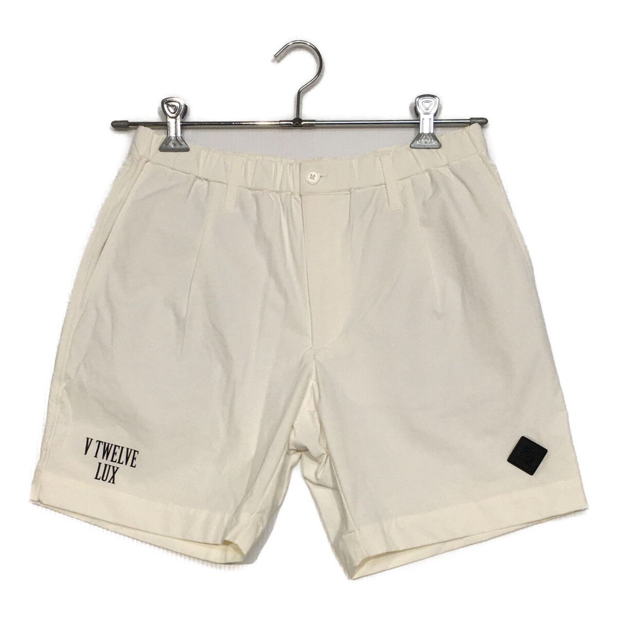 未使用品 メンズ ヴィ・トゥエルヴ V12 ショートパンツ M 白 ホワイト ウエストゴム メッシュ裏地付き