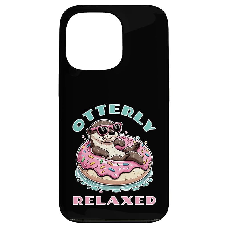 【新品】 Otterly リラックス 夏休み プール 面白い カワウソ しゃれ スマホケース iPhone 13 Pro 用