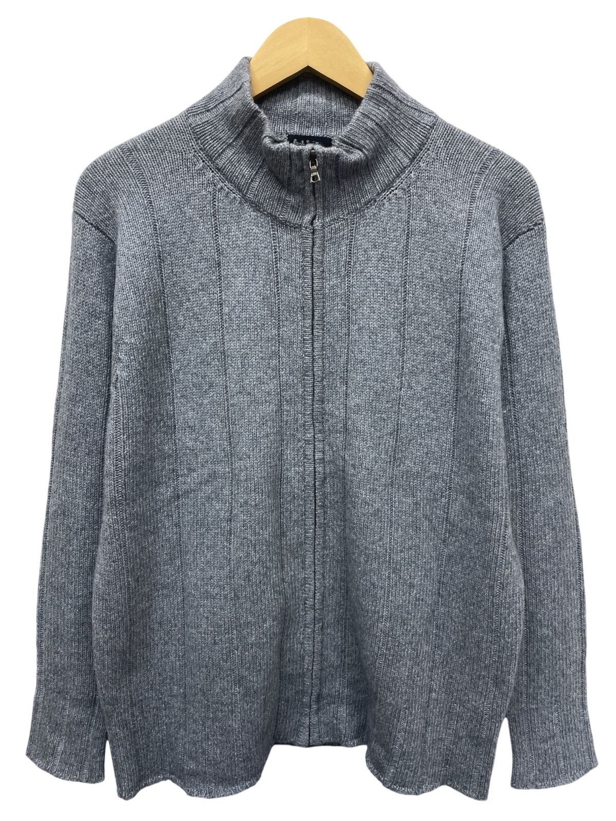 Paul Smith COLLECTION (ポールスミスコレクション) 無地 フルジップ 長袖 ニット セーター 日本製 L グレー メンズ/028